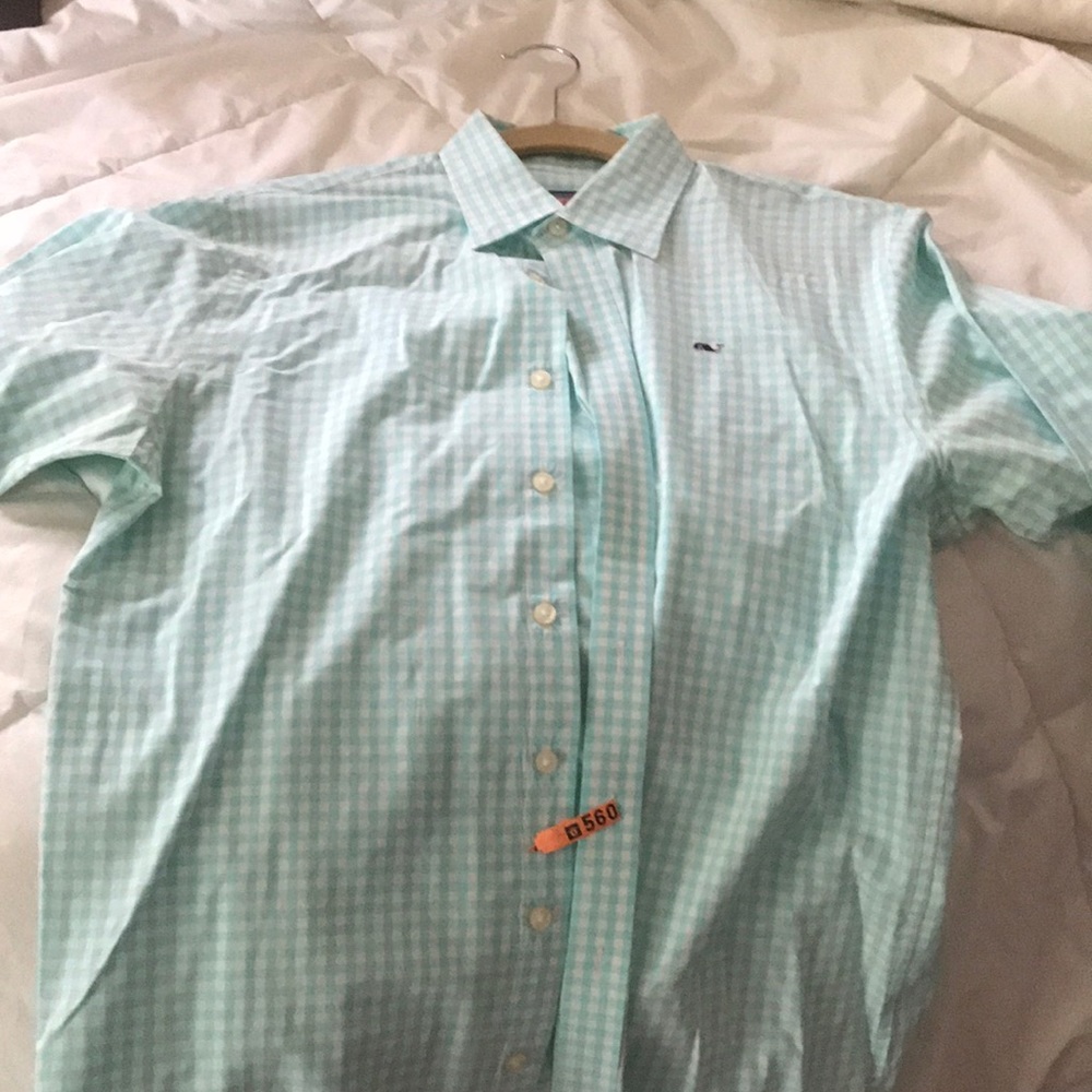 Vineyard Vines Whale Shirt- color is sea foam